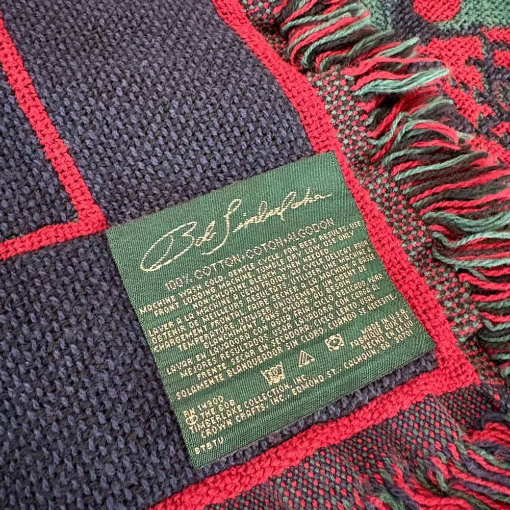 Vintage Bob Timberlake Cotton Red Cardinal Birds Throw Blanket